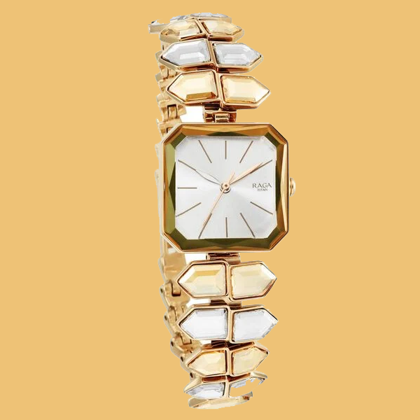 Titan Raga Love All Silver Dial Analog Metal Strap Watch for Women