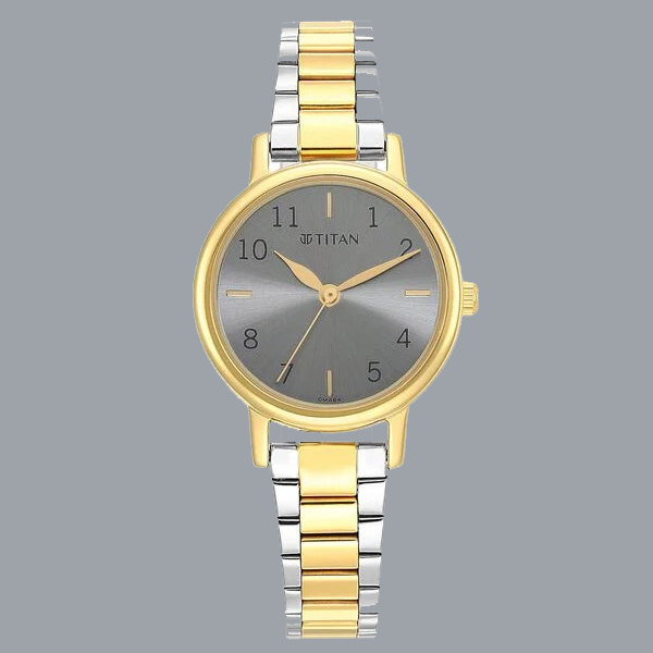 Titan Karishma Grey Dial Analog Stainless Steel Strap watch for Women