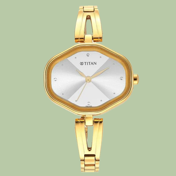 Titan Karishma White Dial Metal Strap Watch for Women