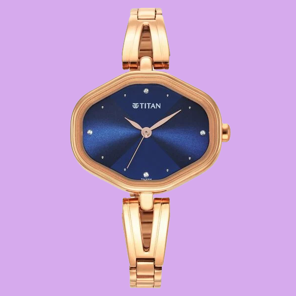 Titan Karishma Blue Dial Metal Strap Watch for Women