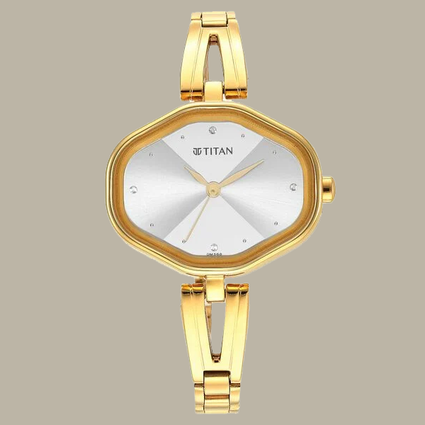 Titan Karishma White Dial Metal Strap Watch for Women