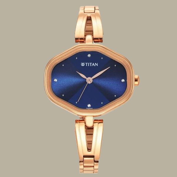 Titan Karishma Blue Dial Metal Strap Watch for Women